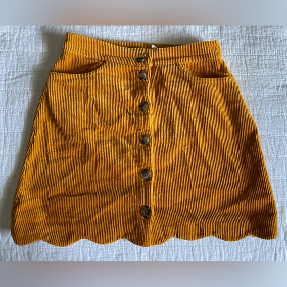 Harper Dresses & Skirts - Harper Heritage gold/mustard corduroy button front skirt